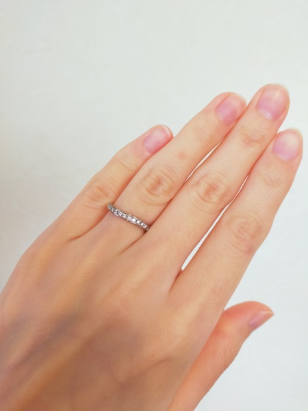 アイプリモ　ダイヤモンド　リング　ハーフエタニティリング　刻印なし 9号 I-PRIMOオンラインショップ |マーニ・ハーフ(プラチナ