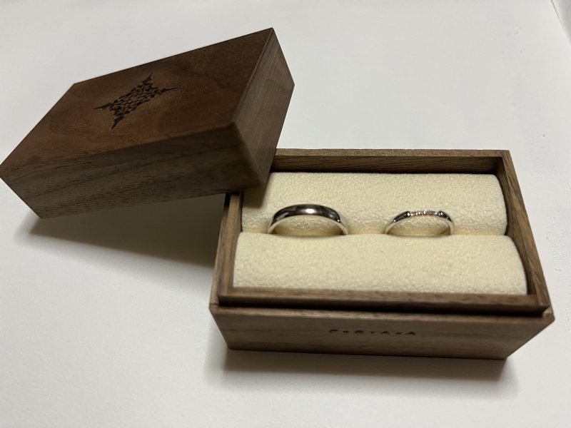 木製リングピロー2個付‼️ 11号 結婚指輪 PORTADA ビジュピコ