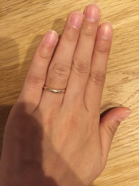 ４℃：結婚指輪 リング 13号 ピンクゴールド silver リング K10ピンクゴールド ダイヤモンド合計0.05ct (4月誕生石