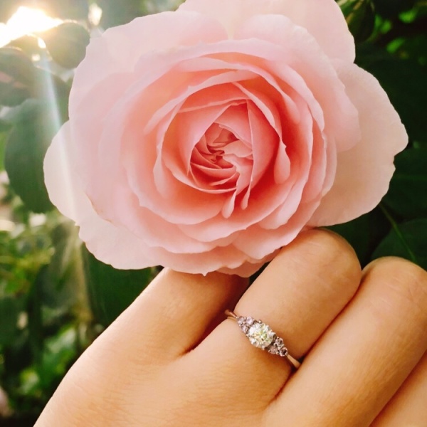 婚約指輪TOMIYA BELL BLANCHE Faveur ダイヤモンドリング サイドにメレのピンクダイヤモンドがあるデザインのものを探し