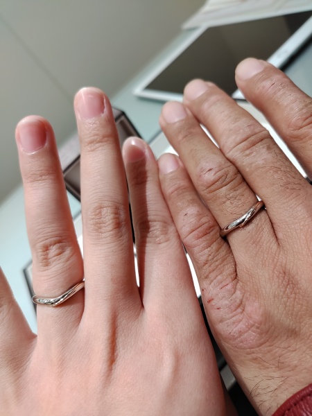 I-PRIMOのアフロディーテに決めました。彼から貰った婚約指輪がV字