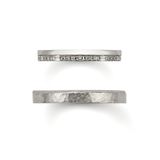 【ORECCHIO(オレッキオ)】＜safari～サファリ＞細い2本の指輪を重ねたようデザインはシンプルな婚約指輪との重ね着けでおしゃれな演出。メンズの拘りはミルグレインとハンマー仕上げで　FM‐2223/FM‐2224