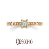 【ORECCHIO(オレッキオ)】＜siena～シエナ＞3つの異なるダイヤモンドの輝きが楽しめる華やかな婚約指輪。SE‐1113‐K
