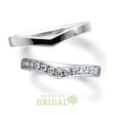 【宝寿堂(ほうじゅどう)】【宝寿堂】スタイリッシュなV字ラインのハーフエタニティ《HM02835/HD02835》 ｜宝寿堂(ほうじゅどう)の結婚指輪