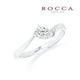【ROCCA(ロッカ)】【ROCCA】さりげないミル打ちが可愛い！V字のシンプルエンゲージリング SR-78