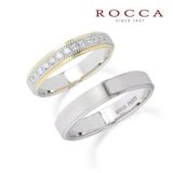 【ROCCA(ロッカ)】【ROCCA】ゴールドとプラチナのコンビのハーフエタニティ！華やかなマリッジリング GO-4L/4D