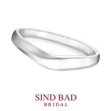 【SIND BAD(シンドバット)】結婚指輪 優絆 -YUKI- 艶消し ダイヤモンド~緩やかなVラインが紡ぐふたりの絆~