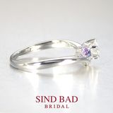 【SIND BAD(シンドバット)】【夏銀河（なつぎんが）】寄り添う織姫と彦星　【二人の誕生石をセット】【2月誕生石アメジスト・9月誕生石サファイア】 