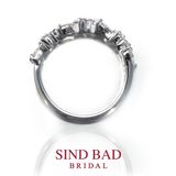 【SIND BAD(シンドバット)】ハートシェイプダイヤ・ピンクダイヤモンド ハーフエタニティ 婚約指輪 記念の指輪としても！