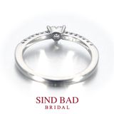 【SIND BAD(シンドバット)】ハートシェイプダイヤモンドとピンクダイヤモンドをアレンジ　ストレートタイプ