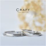 【CRAFY(クラフィ)】【ふたりで手作り】シャープなラインで揃えた結婚指輪&婚約指輪セットリング 