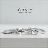 【CRAFY(クラフィ)】【ふたりで手作り】メビウスの結婚指輪とダイヤの婚約指輪 王道セットリング