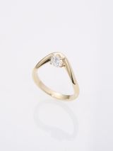 【ENEY(エネイ)】DROP CURVE 0.3CT ROUND K18YG RING