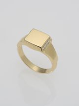 【ENEY(エネイ)】SIGNET SIDE DIAMONDS RING K18YG