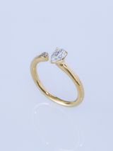 【ENEY(エネイ)】TWO K18YG PEAR/MELEE RING