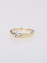 【ENEY(エネイ)】DROP STRAIGHT 0.3CT ROUND K18YG RING