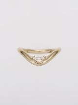 【ENEY(エネイ)】DROP CURVE 0.2CT HALF MOON DIAMOND K18YG RING