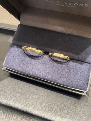 【ラザール ダイヤモンド(LAZARE DIAMOND)の口コミ】 ダイヤがすごくキレイで、新婦用のリングは3つのダイヤで購入（新郎側はダ…