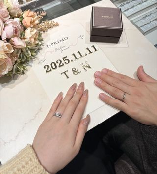 【アイプリモ(I-PRIMO)の口コミ】 今回、婚約指輪はフォーマルハウト、結婚指輪は2人揃ってアルテミシアを購…