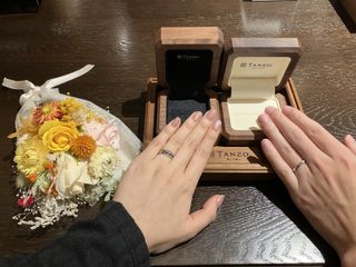 【TANZO.(鍛造指輪)の口コミ】 彼とおそろい感のあるデザインにこだわりました。結婚指輪にメレダイヤは…