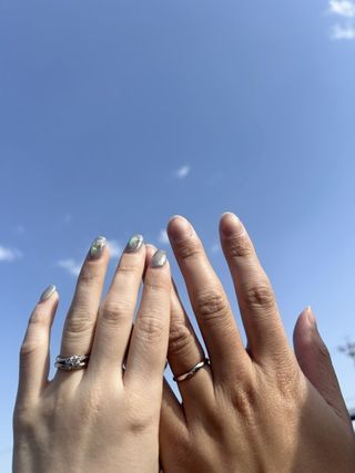 【銀座ダイヤモンドシライシの口コミ】 結婚指輪は毎日つけることにしたので、指にフィットする形で、飽きのこな…