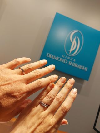 【銀座ダイヤモンドシライシの口コミ】 通りがかりに見つけたお店で試着して、指輪もですがスタッフの方がとても…
