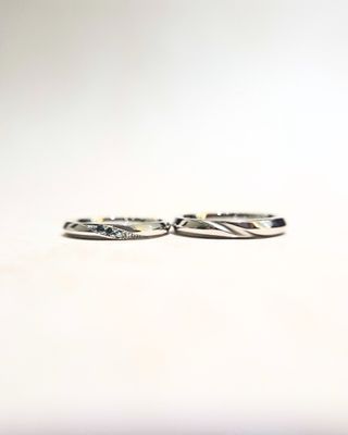 【CAFERING(カフェリング)の口コミ】 内甲丸のデザインでとてもつけ心地がよいです！ブルーダイヤモンドとアイ…