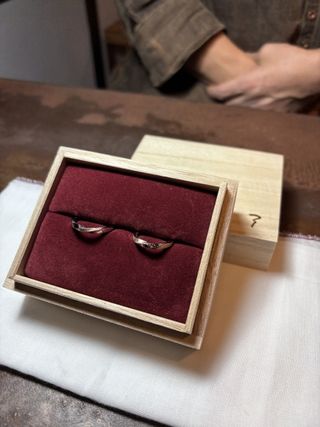 【ichi(イチ)の口コミ】 夫婦で互いちがいのデザインにした。プラチナと四金(金銀銅プラチナ)でお…