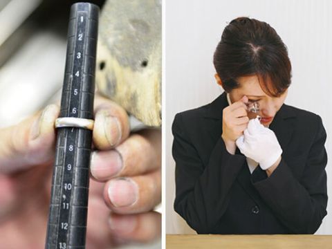 【検品】
品質管理では、仕上がりを厳格にチェックし、間違いのない確かな品質の商品をお届けできるよう細部にわたり検査を行っています。
その後、おふたりを担当したスタッフも改めて検品し、オーダー通りに仕上がっていることを確認いたします。