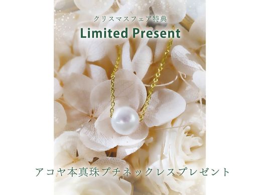 【 クリスマスブライダルフェア2025ご成約特典(３)】ブランドご成約特典☆アコヤ本真珠プチネックレスプレゼント