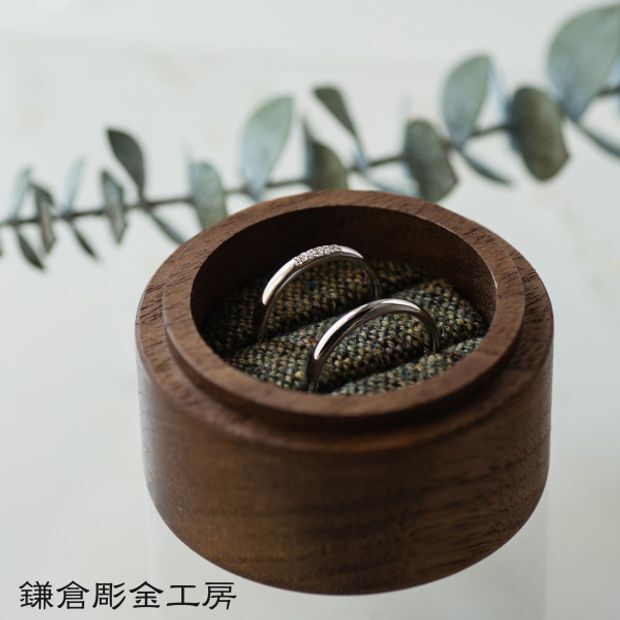 【鎌倉彫金工房】【ふたりでつくる結婚指輪】メンズpt900&レディースpt900(クリア仕上げ)