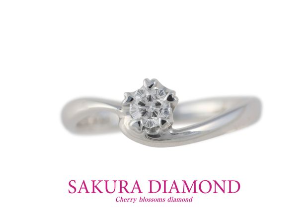 【JKPLANET(JKプラネット)】Pt900　さくらダイヤモンド　リング