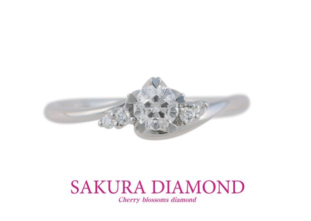 【JKPLANET(JKプラネット)】Pt900　さくらダイヤモンド　リング