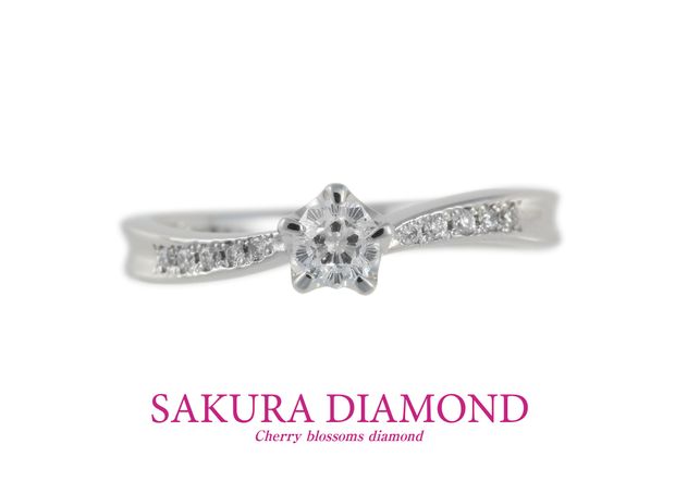 【JKPLANET(JKプラネット)】Pt900　さくらダイヤモンド　リング