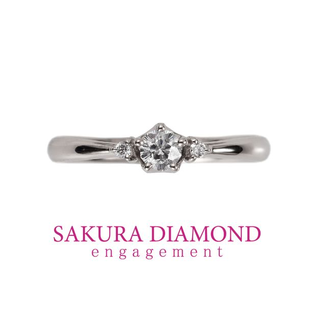 【JKPLANET(JKプラネット)】Pt900　さくらダイヤモンド　リング