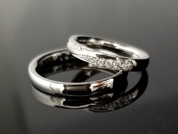 【TANZO.(鍛造指輪)】プラチナとダイヤモンドが合わさった美しい鍛造指輪