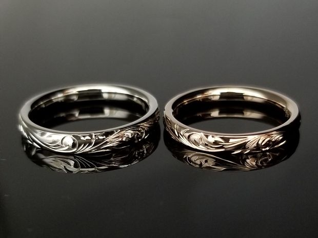 【TANZO.(鍛造指輪)】ハワイアン彫りが美しく輝かしい鍛造リング