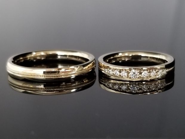 【TANZO.(鍛造指輪)】ダイヤモンドをオーダーメイドした鍛造の結婚指輪