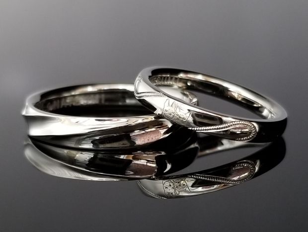【TANZO.(鍛造指輪)】お二人の好みに合わせてお造りしたご結婚指輪
