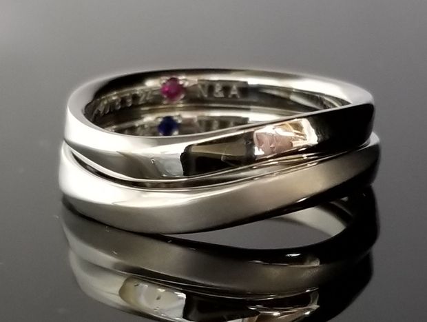 【TANZO.(鍛造指輪)】Ｓ字、面取りマット加工のオーダーメイド結婚指輪