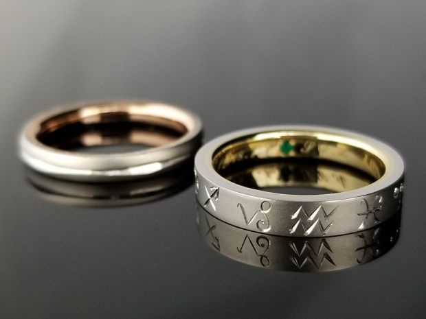 【TANZO.(鍛造指輪)】オーダーメイドだからお造りが出来る星座の結婚指輪