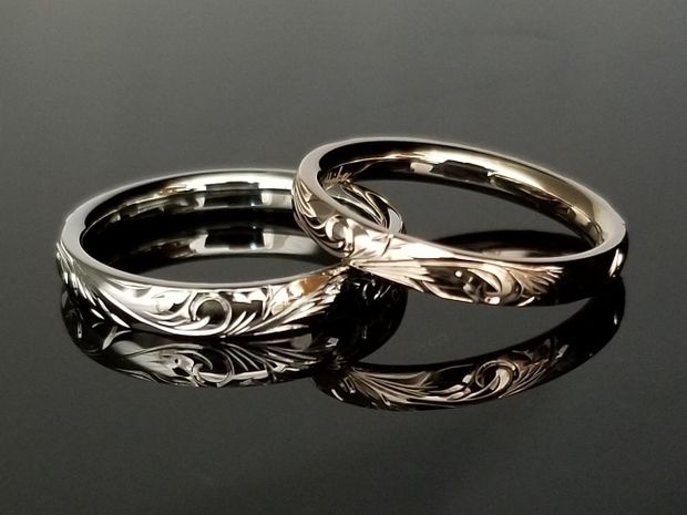 【TANZO.(鍛造指輪)】ハワイアン彫りが美しく輝かしい鍛造リング