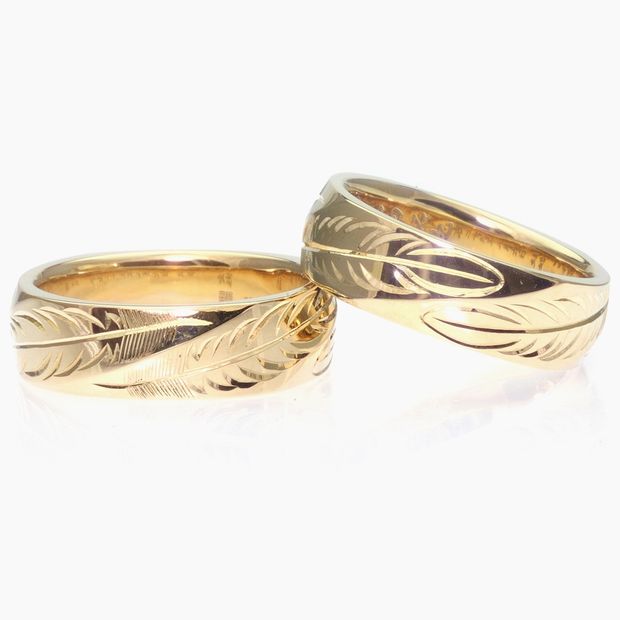 【TANZO.(鍛造指輪)】平甲丸ストレート/オリジナル手彫り