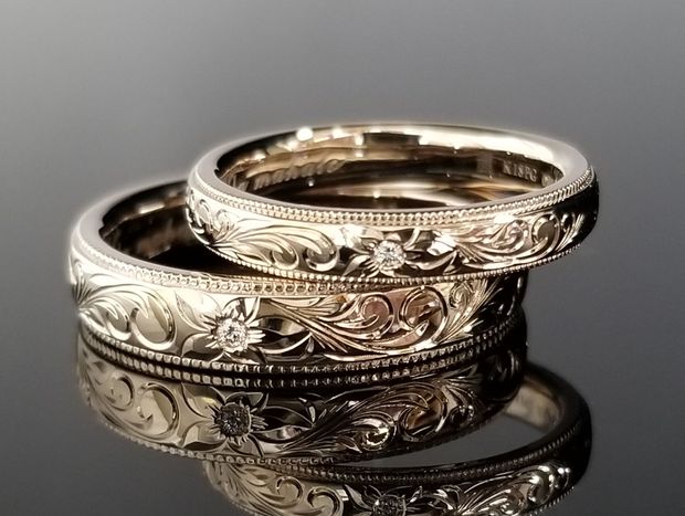 【TANZO.(鍛造指輪)】コーラルゴールドでオーダーメイドした結婚指輪