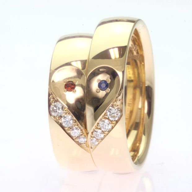 【TANZO.(鍛造指輪)】平甲丸ストレート/ハートモチーフ