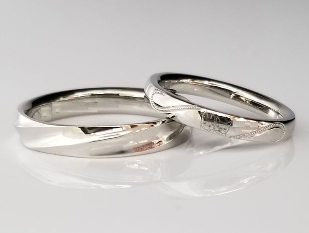 【TANZO.(鍛造指輪)】お二人の好みに合わせてお造りしたご結婚指輪