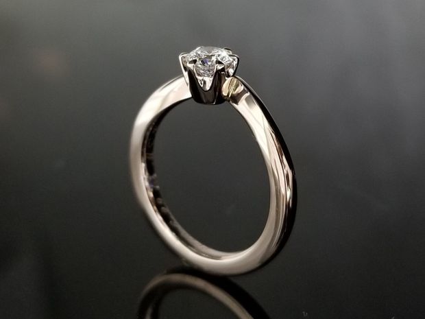 【TANZO.(鍛造指輪)】コーラルゴールドのご婚約指輪