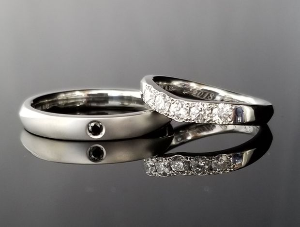 【TANZO.(鍛造指輪)】面取りで統一感のある結婚指輪