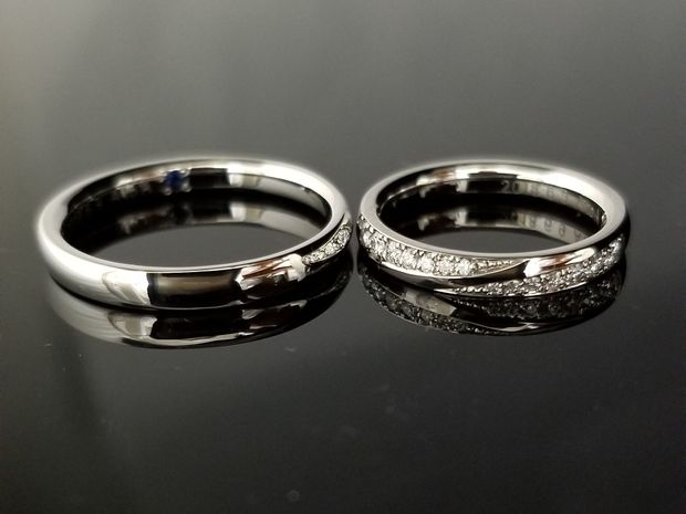 【TANZO.(鍛造指輪)】プラチナとダイヤモンドが合わさった美しい鍛造指輪