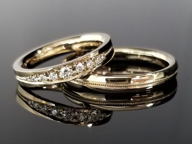 【TANZO.(鍛造指輪)】ダイヤモンドをオーダーメイドした鍛造の結婚指輪